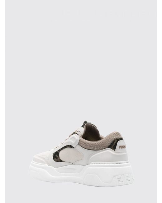 Fendi White Force Leather Sneakers for men