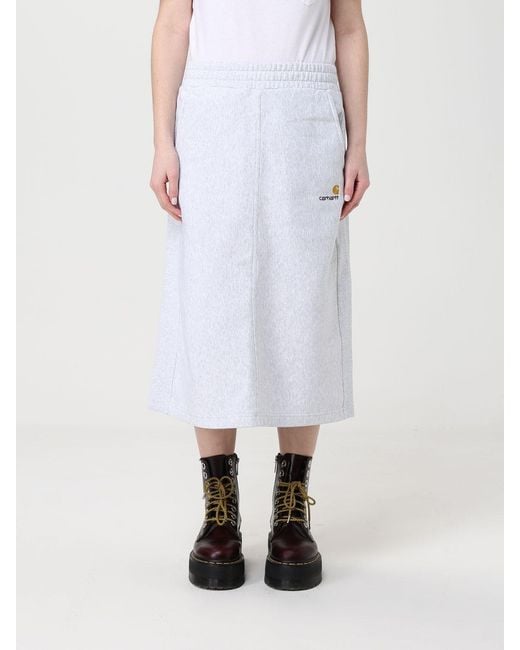 Carhartt White Cotton Blend Midi Skirt