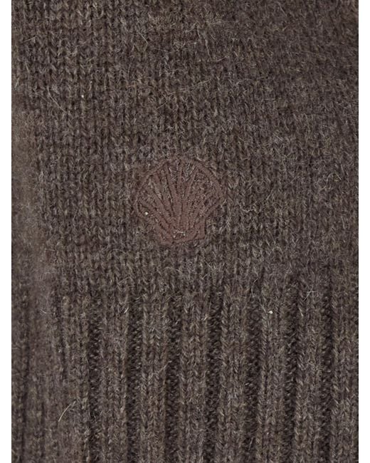 Loulou de Saison Gray Dropped Shoulder 100% Cashmere Crewneck Sweater
