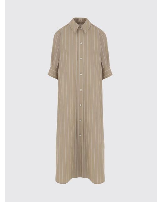 Jil Sander Natural Striped Cotton Shirtdress