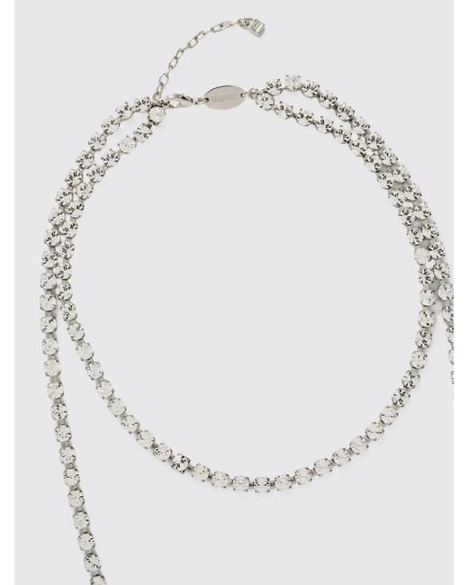 DSquared² White City Nights Chrome-Plated Brass Necklace With Crystals for men