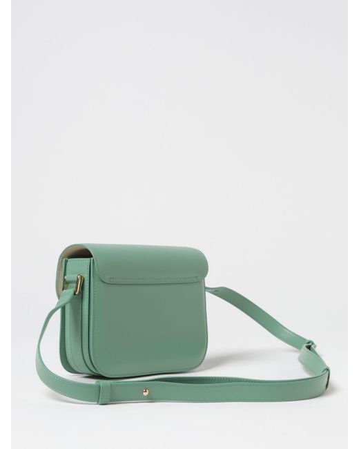 A.P.C. Green Grace Bag In Leather With Shoulder Strap