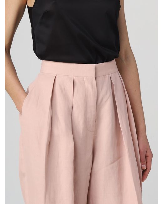 Stella McCartney Pink Pants In Viscose Blend