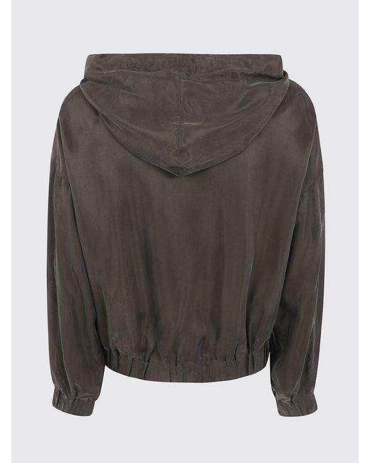 Ziggy Chen Brown Cupro Cotton Hooded Windbreaker Jacket With Pouch Pocket for men