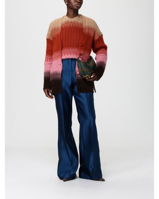 Maglia Mohair A Righe di Fendi in Red