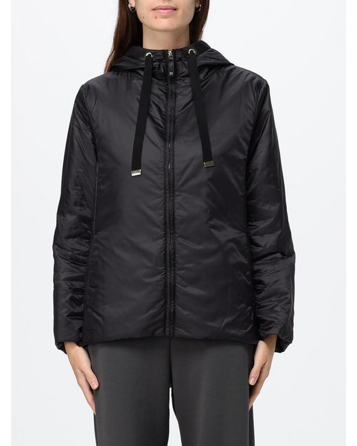 Max Mara Black Hooded Short Windbreaker