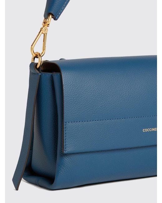 Coccinelle Blue Boheme Grained Leather Bag