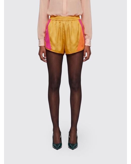 Saint Laurent Orange Satin Shorts