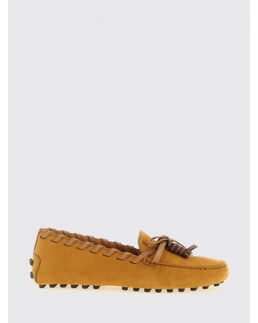 Tod's Natural Suede Loafers With Tassels