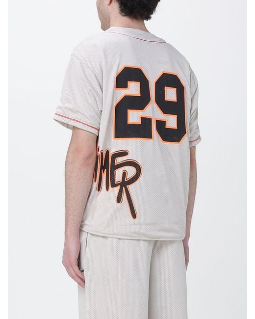 DISCLAIMER White Mesh Shirt With Logo for men