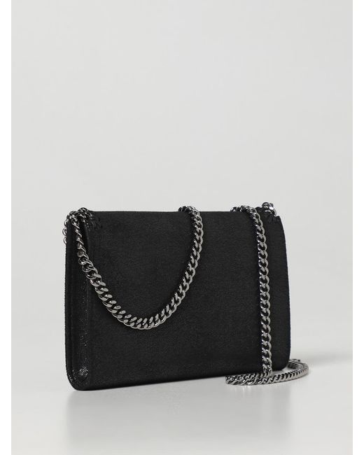 Stella McCartney Black Falabella Mini Crackled Synthetic Suede Bag