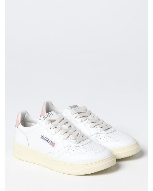 Autry White Medalist Leather Sneakers