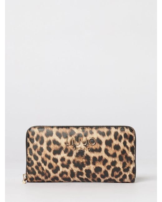 Liu Jo Brown Caliwen Xl Animal Print Faux Leather Wallet