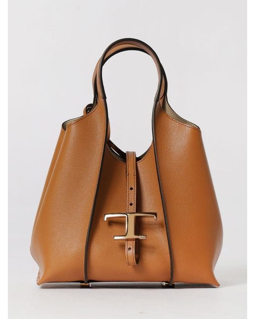Tod's Brown Mini T Timeless Leather Shopping Bag