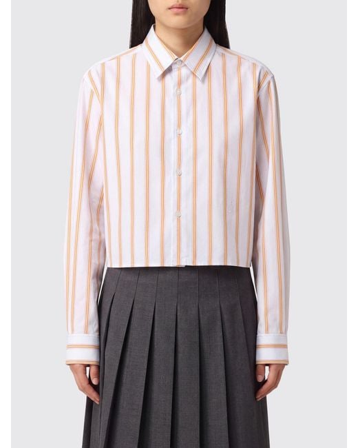 J.W. Anderson White Striped Cotton Shirt With Classic Collar