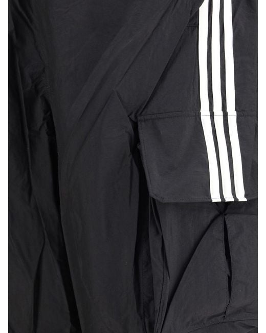 Y-3 Black Nylon Wired 3 Stripes Cargo Pants for men
