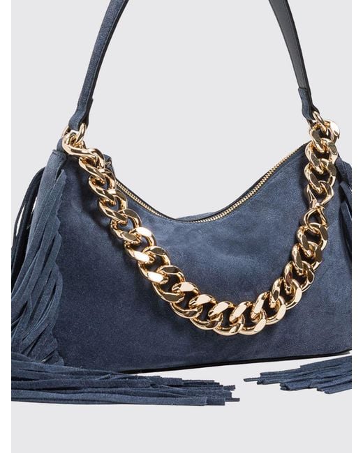 Twinset Blue Liliane Suede Fringed Bag