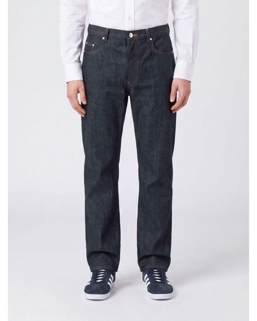 A.P.C. Blue Fairfax Straight Fit Cotton Denim Jeans for men