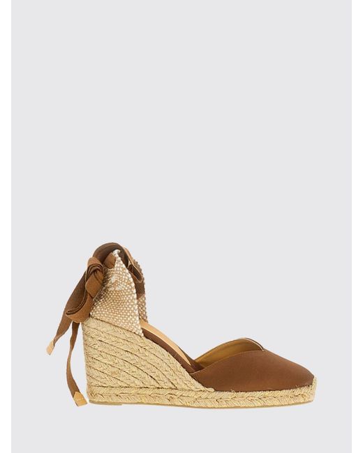 Castaner Natural High-Wedge Cotton Espadrilles With Ankle-Tie Ribbons