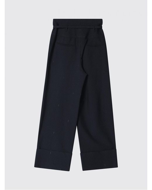 Fendi Black Pinstripe Wool Blend Palazzo Trousers