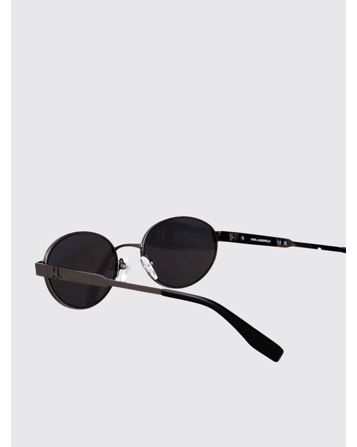 Karl Lagerfeld White Oval Metal Sunglasses With Vintage-Inspired Design