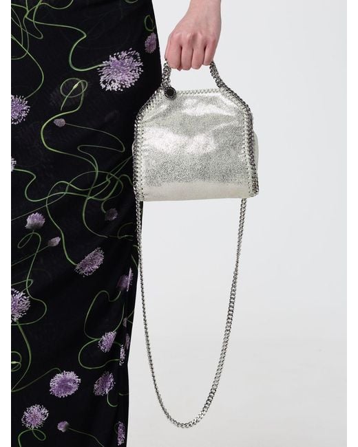 Stella McCartney Natural Falabella Laminated Cracked Synthetic Suede Micro Tote Bag