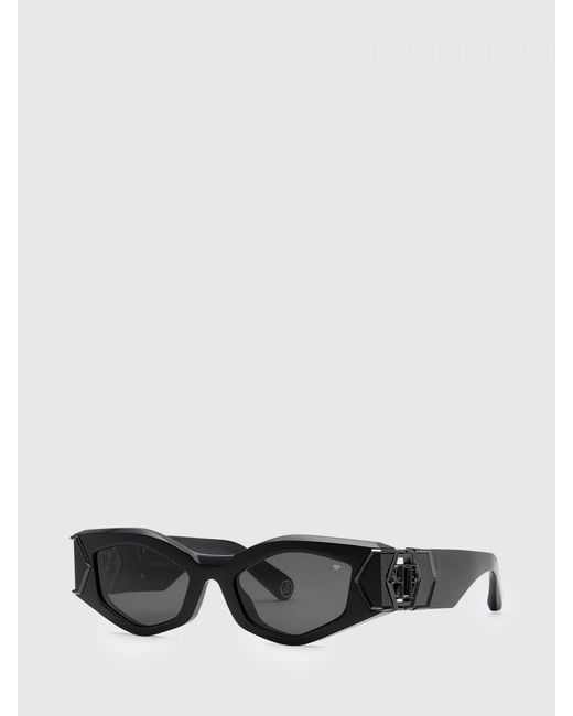Philipp Plein White Hera Oval Cat-Eye Sunglasses
