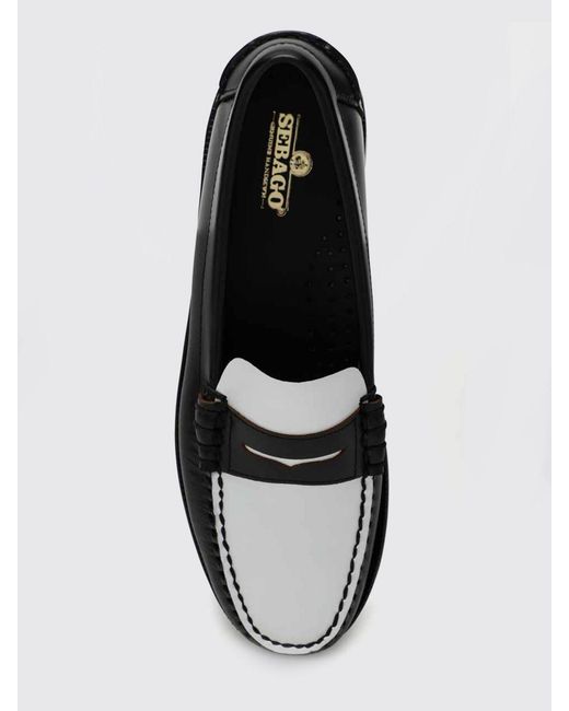 Sebago White Classic Dan Brushed Leather Loafers