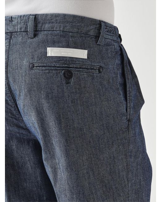 Briglia 1949 Blue Slim Fit Cotton Trousers for men