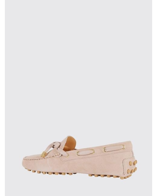 Tod's Natural Gommino Suede Loafers