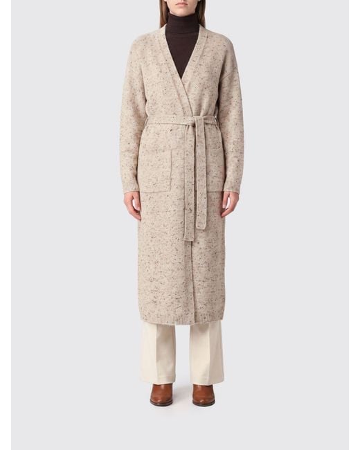 Fabiana Filippi Natural Long Robe-Style Cardigan