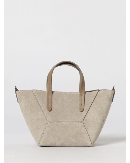 Brunello Cucinelli Natural Bc Duo Suede Bag