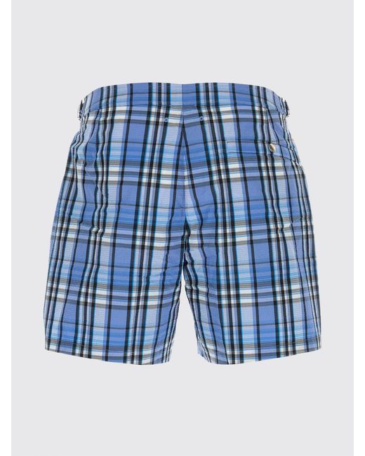 Burberry Blue Short Check Pattern Swim Shorts for men