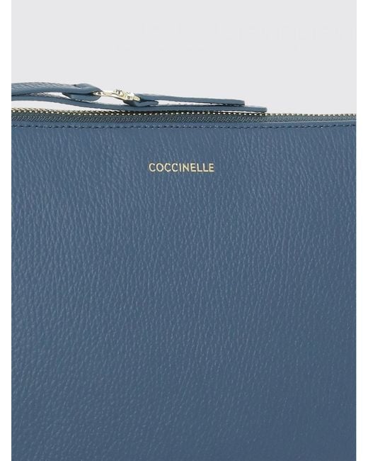 Coccinelle Blue C-Easy Hammered Leather Pouch