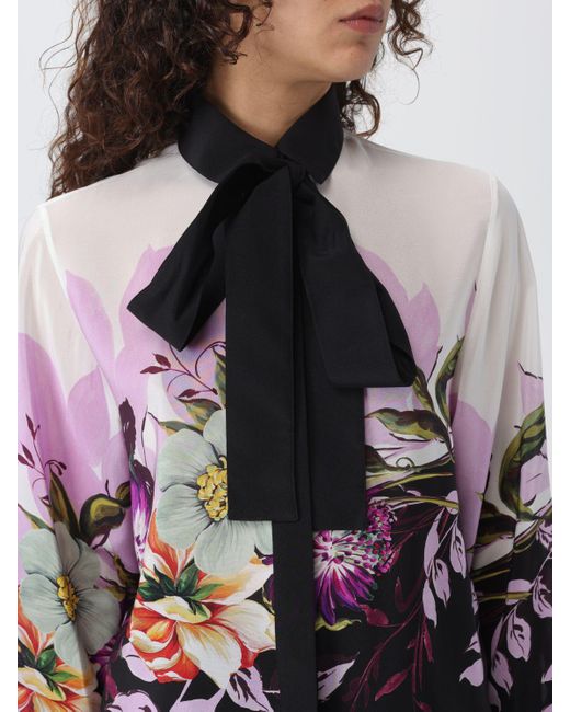 Camicia in seta con stampa floreale di Elie Saab in Gray