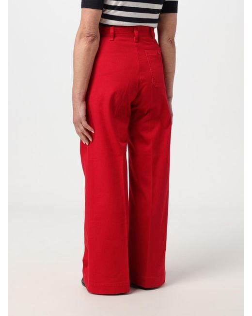 Polo Ralph Lauren Red Wide Leg Trousers