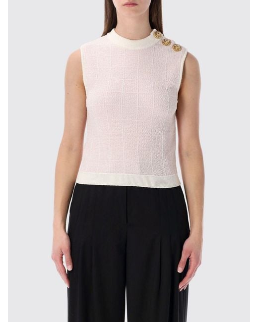 Balmain White Knit Top
