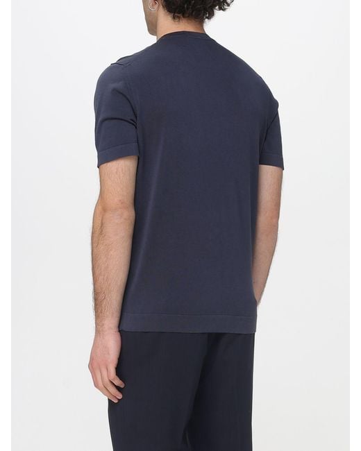 Drumohr Blue Superlight Cotton T-Shirt for men