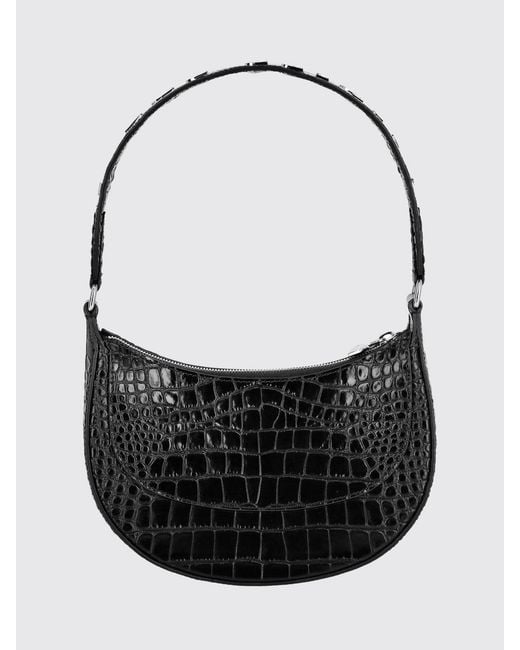 Philipp Plein Black Crocodile Print Leather Bag