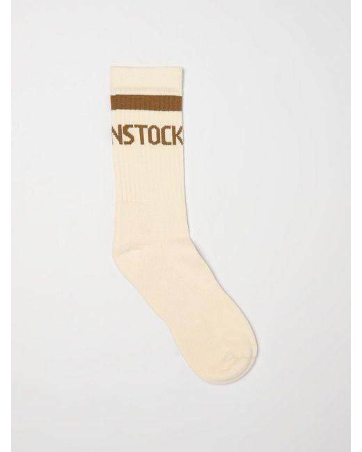 Birkenstock White Stretch Cotton Socks With Jacquard Logo