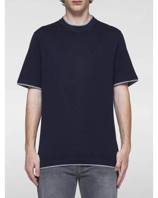 Brunello Cucinelli Blue T-shirt for men
