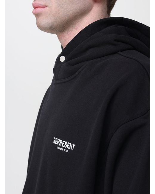 Represent Blue Cotton Hoodie for men