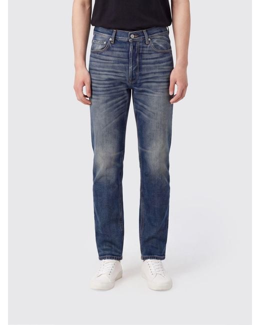 Haikure Blue Straight Fit Five-Pocket Cotton Denim Jeans for men