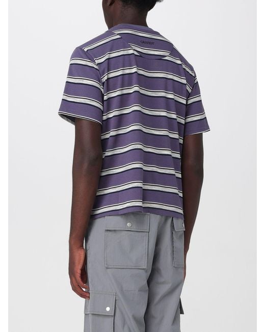 Carrera Blue Striped Cotton Crewneck T-Shirt With Embroidered Logo for men