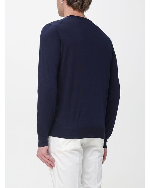 Fay Blue Basic Cotton And Silk Pullover for men
