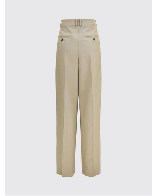 Saint Laurent Natural Wool And Silk Tailored Trousers