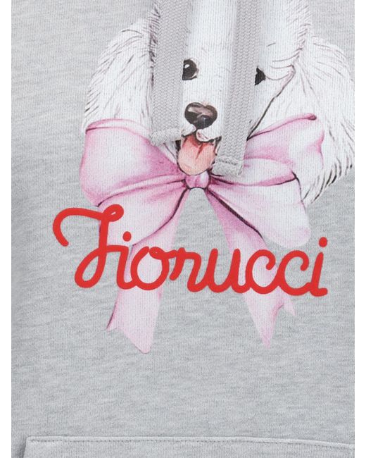 Fiorucci Gray Logo Cotton Hoodie