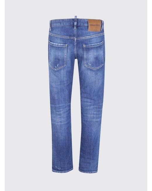 Vaqueros Slim Fit De Denim Desgastado DSquared² de color Blue