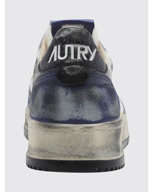 Autry White Medalist Low Super Vintage Calfskin Sneakers With Worn Effect for men