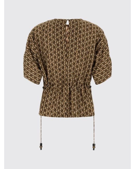 Max Mara Brown Printed Silk Top